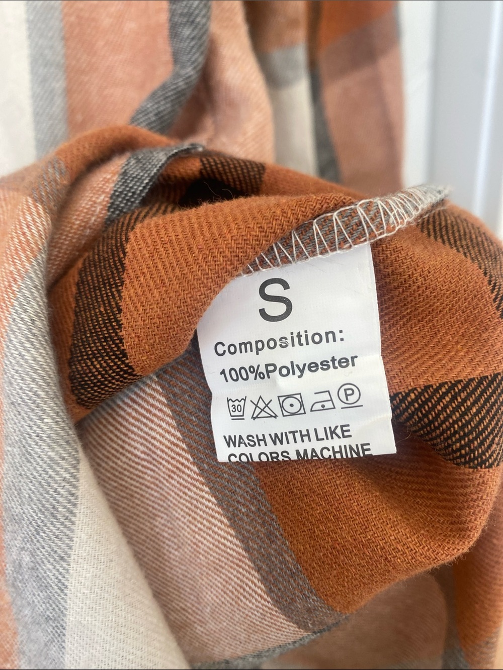 Source Unknown Rust and Cream Plaid Utility Jacket - Picture 3 of 3